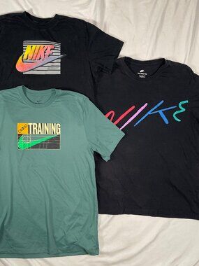 Lot of 3 Nike Men's Dri-FIT Short Sleeve Workout Shirts Sz Large & XL Gym